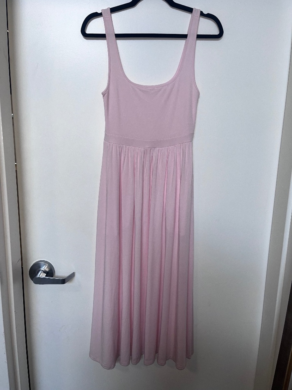 aritzia wilfred pink market midi dress soft casual